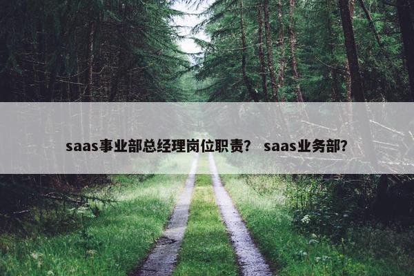 saas事业部总经理岗位职责？ saas业务部？