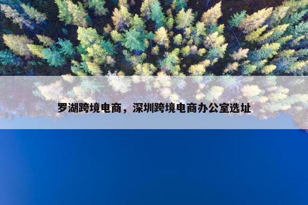 罗湖跨境电商，深圳跨境电商办公室选址