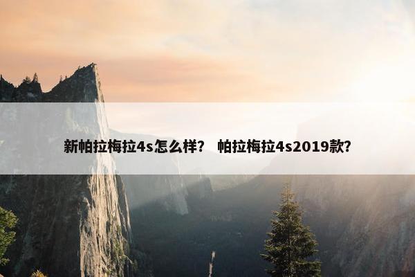 新帕拉梅拉4s怎么样？ 帕拉梅拉4s2019款？