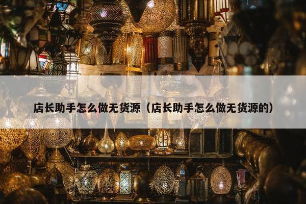 店长助手怎么做无货源（店长助手怎么做无货源的）
