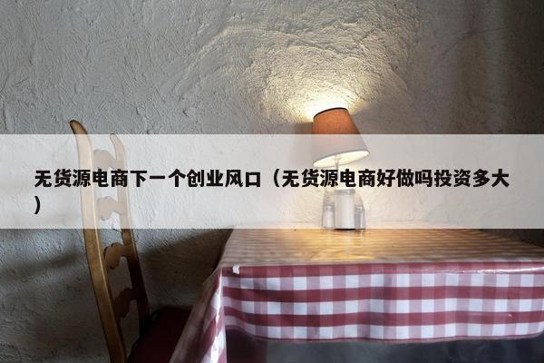 无货源电商下一个创业风口（无货源电商好做吗投资多大）