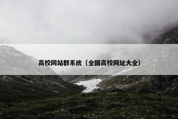 高校网站群系统（全国高校网址大全）