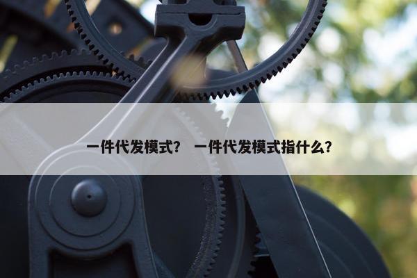 一件代发模式？ 一件代发模式指什么？