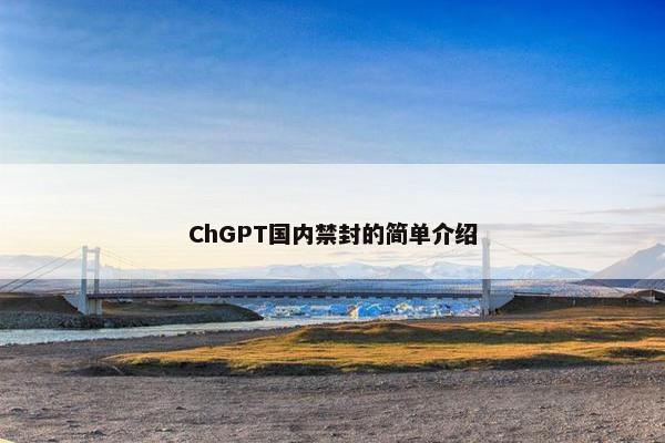 ChGPT国内禁封的简单介绍