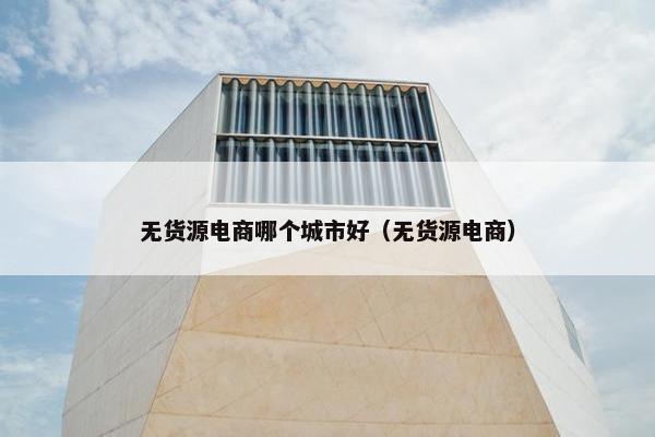 无货源电商哪个城市好（无货源电商）