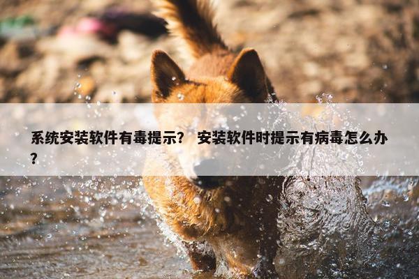 系统安装软件有毒提示？ 安装软件时提示有病毒怎么办？