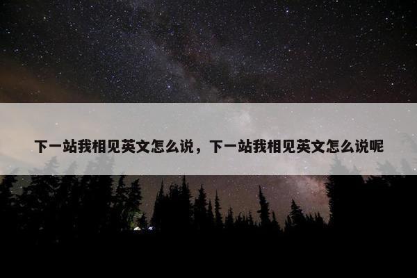 下一站我相见英文怎么说，下一站我相见英文怎么说呢
