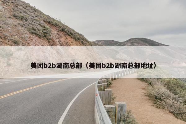 美团b2b湖南总部（美团b2b湖南总部地址）