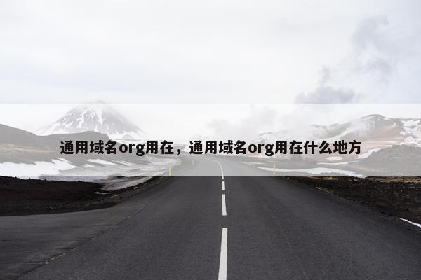 通用域名org用在，通用域名org用在什么地方