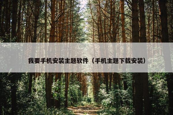我要手机安装主题软件（手机主题下载安装）