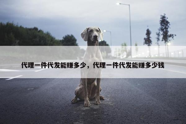 代理一件代发能赚多少，代理一件代发能赚多少钱