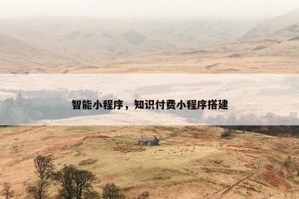 智能小程序，知识付费小程序搭建