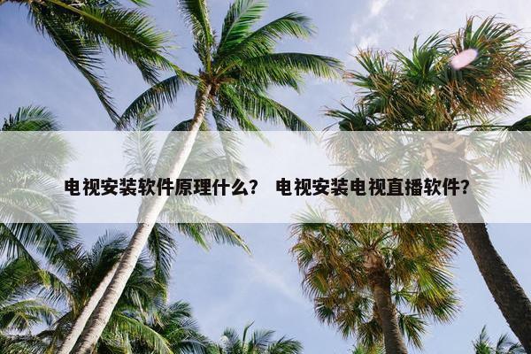 电视安装软件原理什么？ 电视安装电视直播软件？