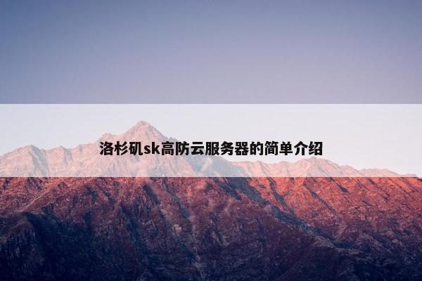 洛杉矶sk高防云服务器的简单介绍