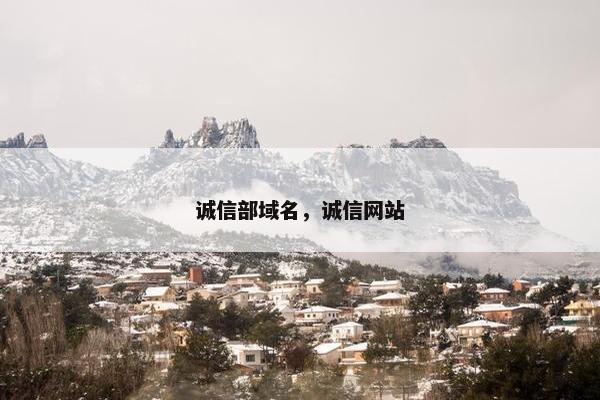 诚信部域名，诚信网站