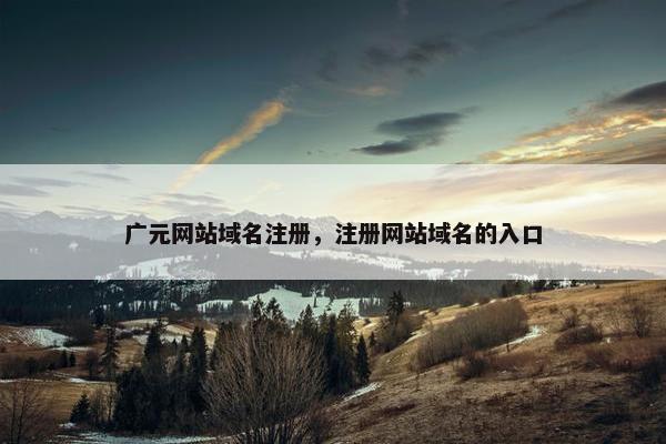 广元网站域名注册，注册网站域名的入口