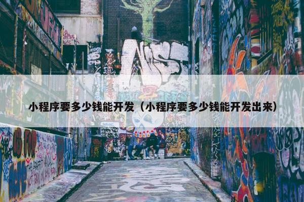 小程序要多少钱能开发（小程序要多少钱能开发出来）