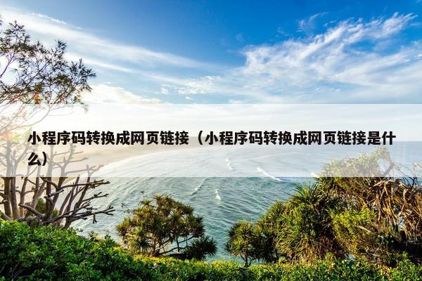 小程序码转换成网页链接（小程序码转换成网页链接是什么）