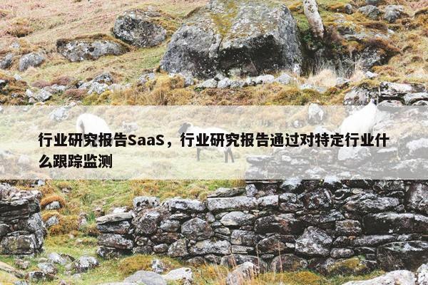 行业研究报告SaaS，行业研究报告通过对特定行业什么跟踪监测