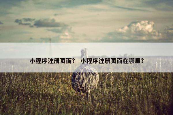 小程序注册页面？ 小程序注册页面在哪里？
