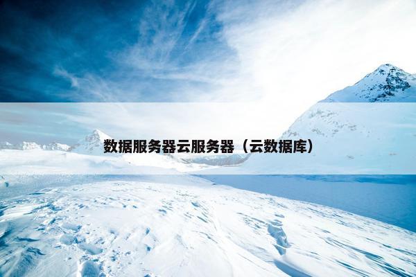 数据服务器云服务器（云数据库）