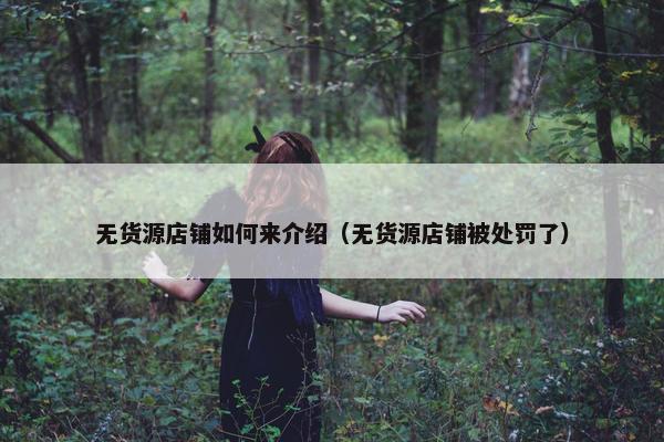 无货源店铺如何来介绍（无货源店铺被处罚了）