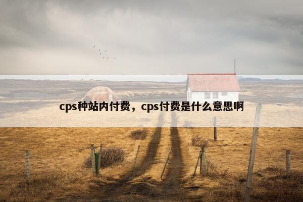 cps种站内付费，cps付费是什么意思啊