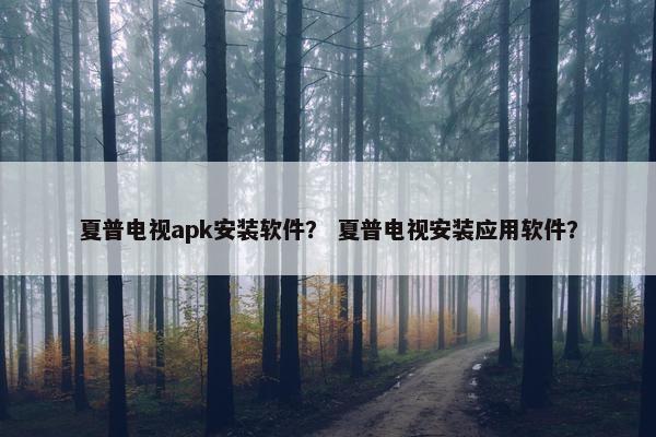 夏普电视apk安装软件？ 夏普电视安装应用软件？