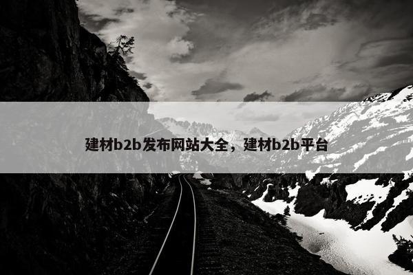 建材b2b发布网站大全，建材b2b平台