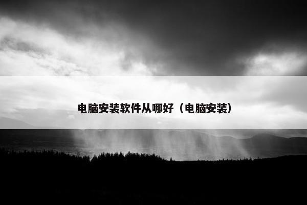 电脑安装软件从哪好（电脑安装）