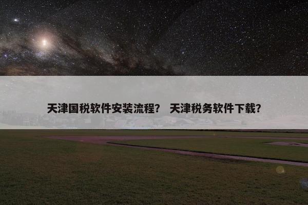 天津国税软件安装流程？ 天津税务软件下载？
