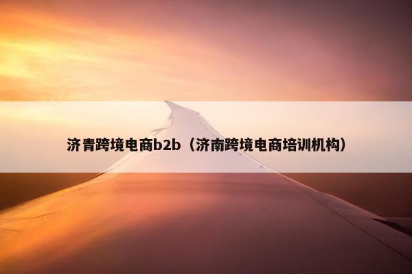 济青跨境电商b2b（济南跨境电商培训机构）