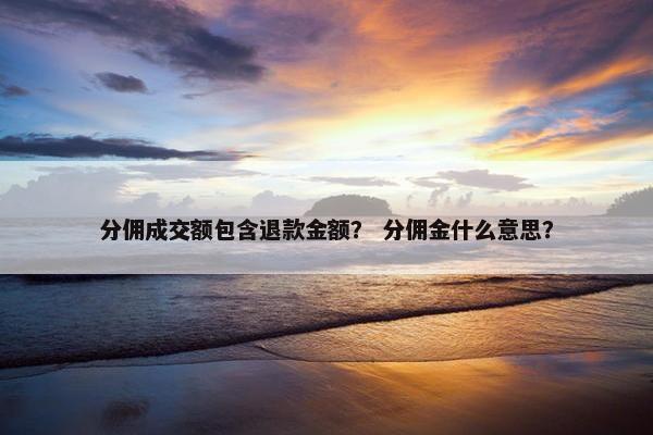 分佣成交额包含退款金额？ 分佣金什么意思？
