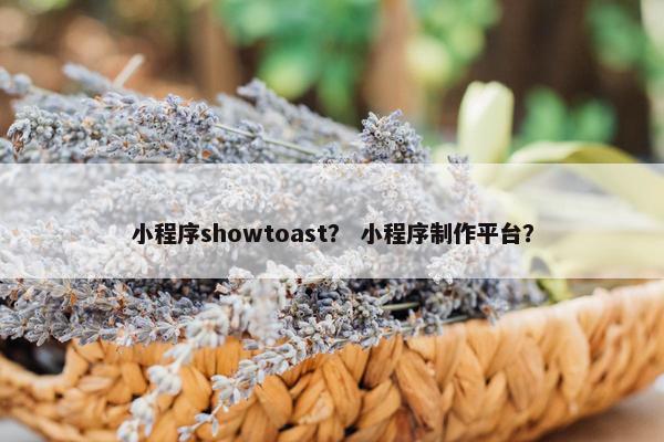 小程序showtoast？ 小程序制作平台？