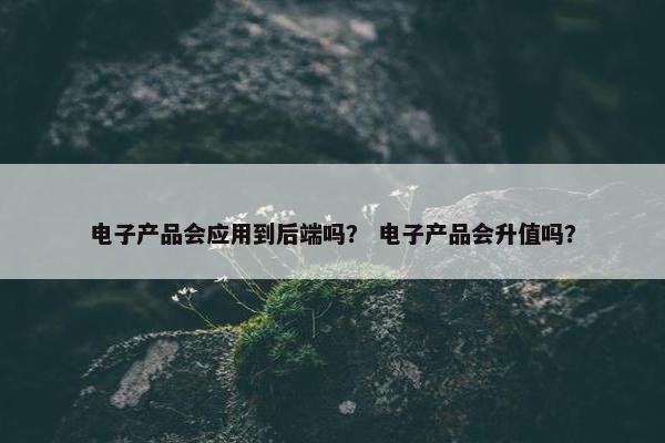 电子产品会应用到后端吗？ 电子产品会升值吗？