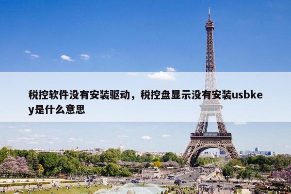 税控软件没有安装驱动，税控盘显示没有安装usbkey是什么意思