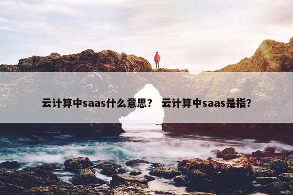云计算中saas什么意思？ 云计算中saas是指？