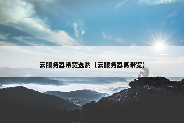 云服务器带宽选购（云服务器高带宽）