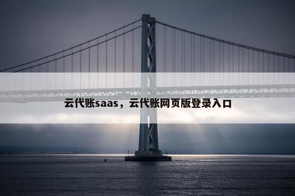 云代账saas，云代账网页版登录入口