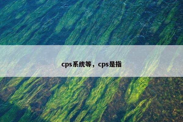 cps系统等，cps是指