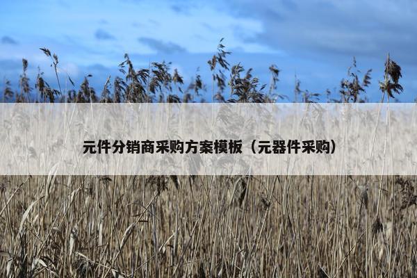 元件分销商采购方案模板（元器件采购）