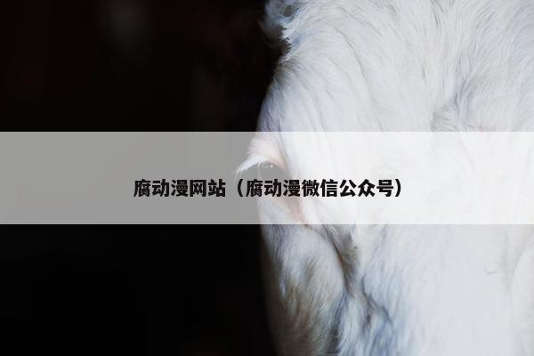 腐动漫网站（腐动漫微信公众号）