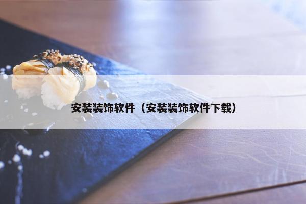 安装装饰软件（安装装饰软件下载）