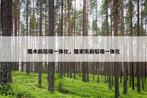 酷木前后端一体化，酷家乐前后端一体化