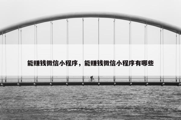 能赚钱微信小程序，能赚钱微信小程序有哪些