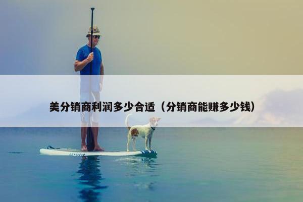 美分销商利润多少合适（分销商能赚多少钱）