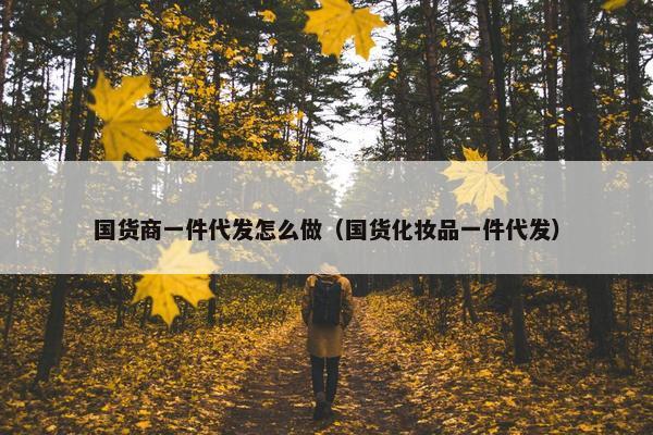 国货商一件代发怎么做（国货化妆品一件代发）