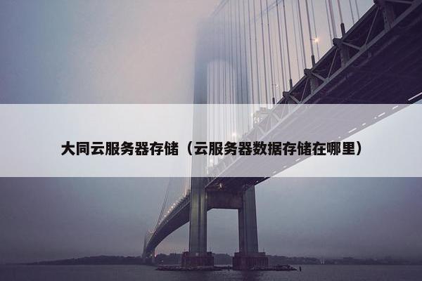 大同云服务器存储（云服务器数据存储在哪里）
