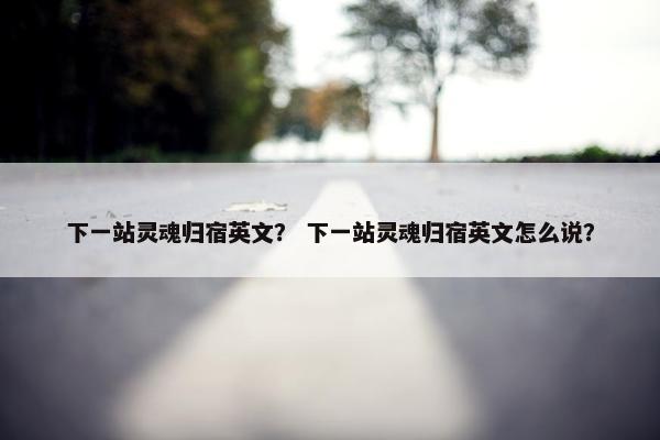 下一站灵魂归宿英文？ 下一站灵魂归宿英文怎么说？