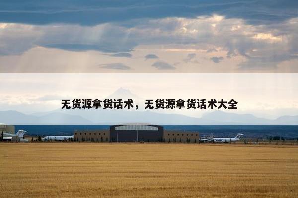 无货源拿货话术，无货源拿货话术大全